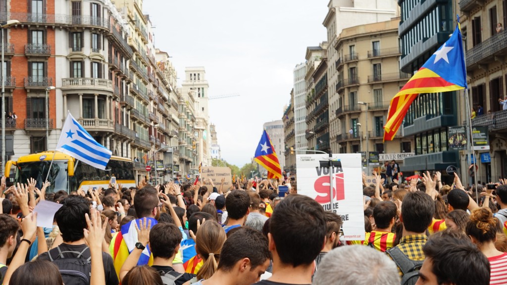 2 octubre Plaça universitat barcelona referendum  manfiestacion