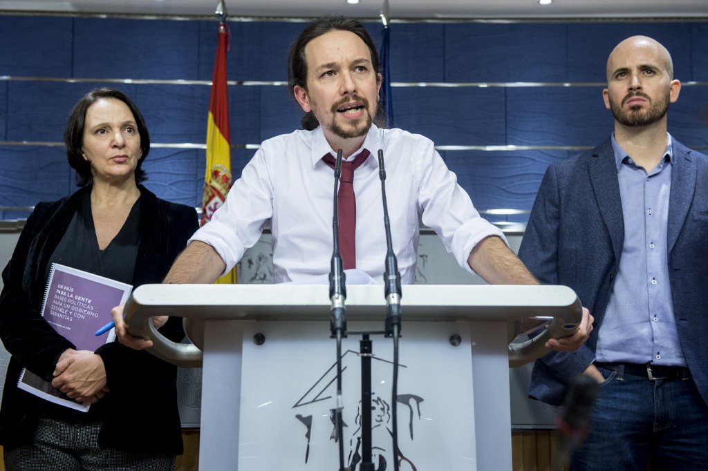 Pablo Iglesias presenta su propuesta de acuerdo de Gobierno con el PSOE en el Congreso de los Diputados