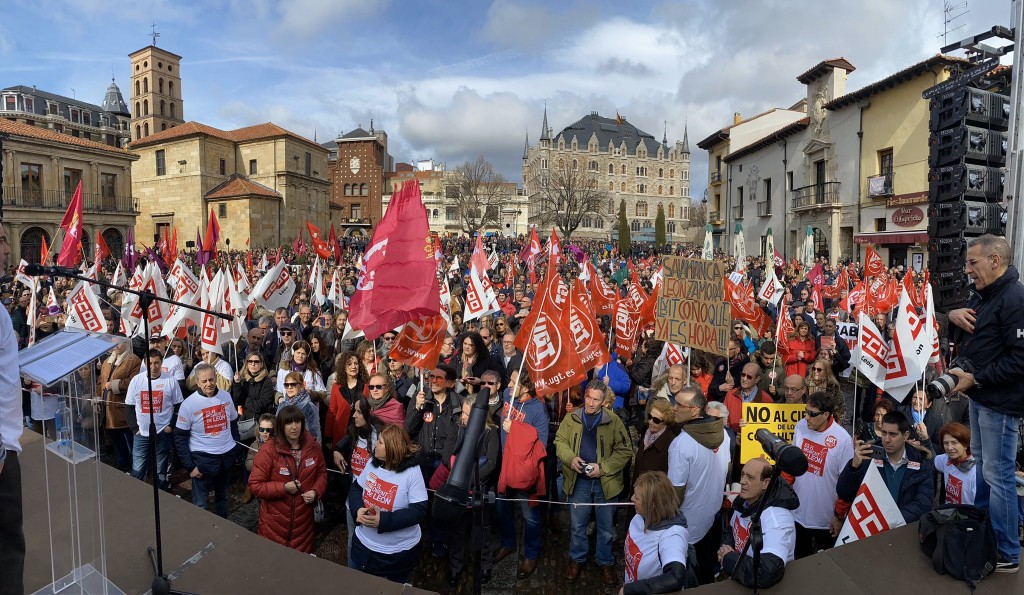 CCOO- MANIFESTACION historica en Leon contra despoblacion 16-2-2020