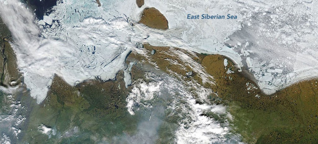 NASA Earth Observatory Incendios forestales en Siberia en 2020 vistos desde el espacio.