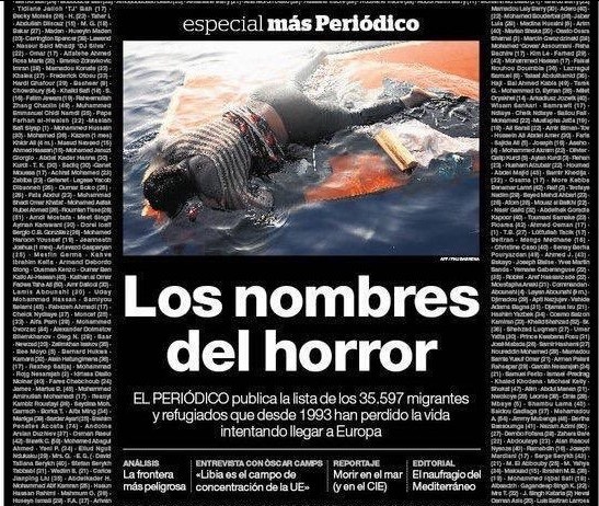 Portada El Periodico Nombres del horror