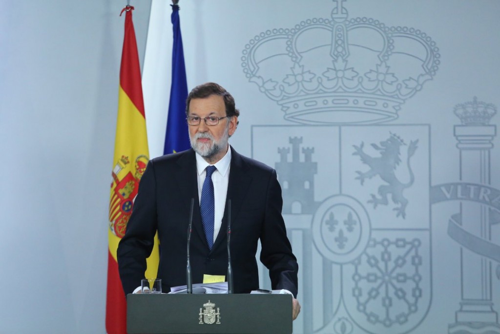 Rajoy anunciando las medidas del artículo 155 sobre Cataluña 