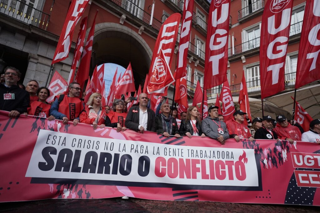 manifestacion salarios CCOO UGT