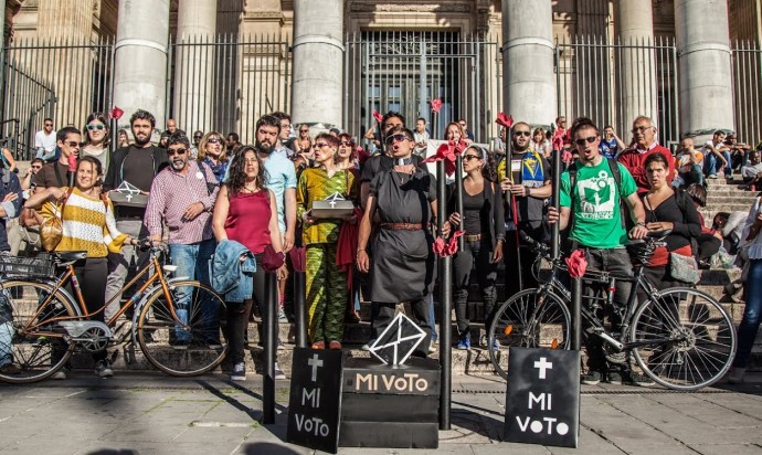 Marea Granate Bruselas para elecciones del 24M