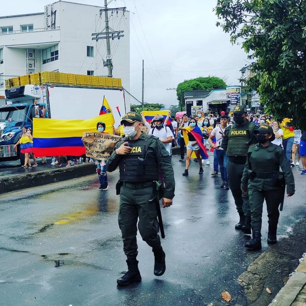 protestas y policia colombia