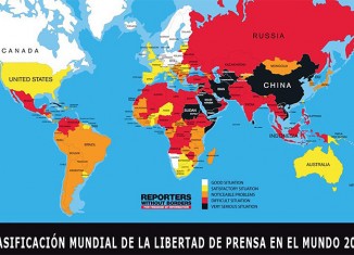 mapa,ranking,libertad,prensa.,rsf